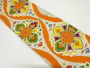 アンティーク　花立涌模様織り出し袋帯（材料）